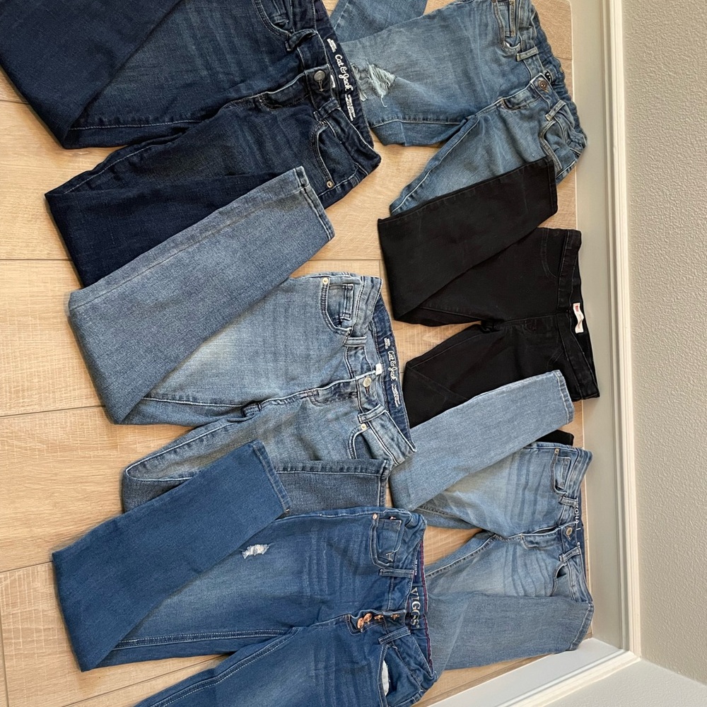 Girl’s Size 12 Denim Skinny Jeans (6 pairs)